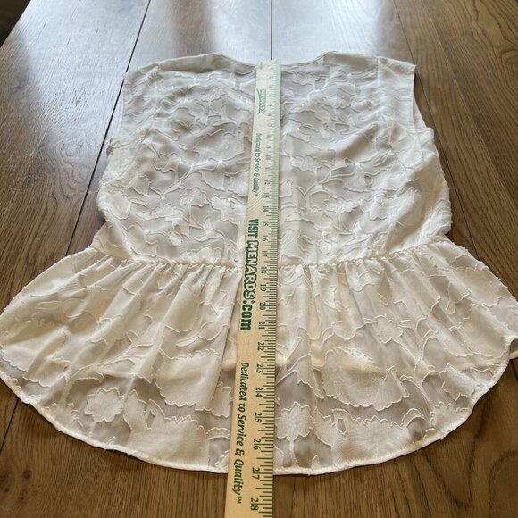 DANIEL RAINN Size Small White Semi-Sheer Tunic Sleeveless Top Lace Crocheted - Picture 7 of 10